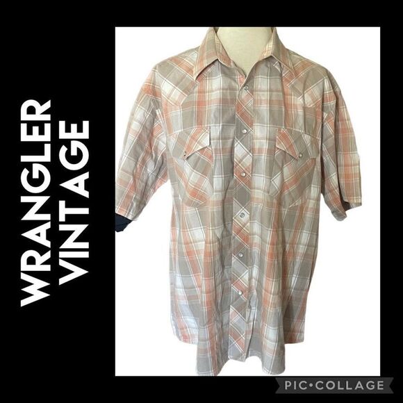 Wrangler Men's Checkered Plaid Vintage Short Sleeve Button-Down Shirt Size 2XL - Picture 1 of 7